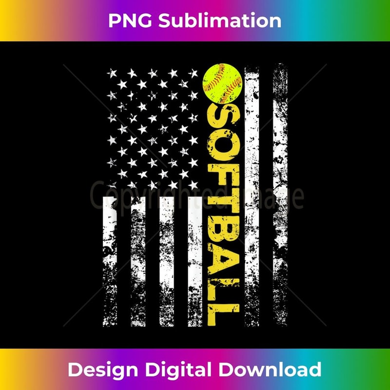 American Flag Softball Team - Exclusive PNG Sublimation Download
