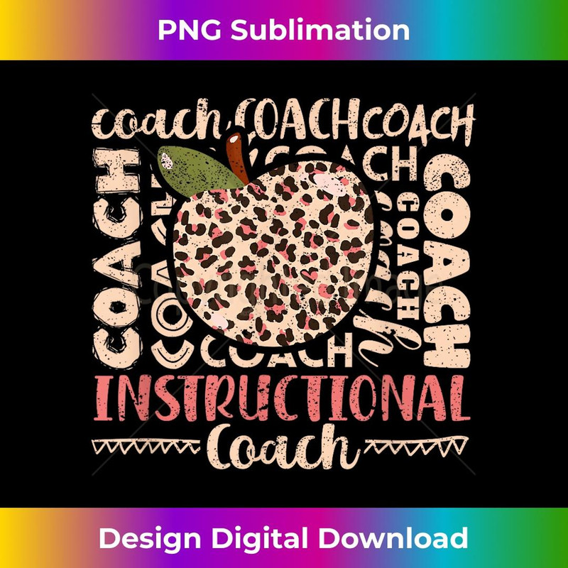 Bleached Leopard Instructional Coach Typography Teacher - Stylish Sublimation Digital Download