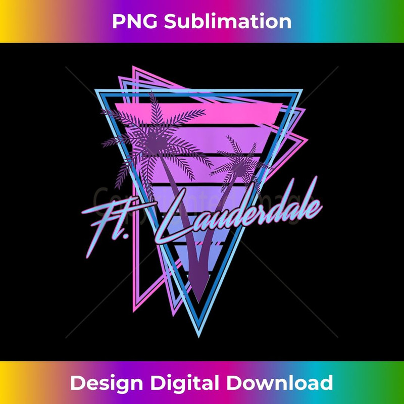 Vintage 80s Fort Lauderdale Beach Vacation Palm Trees 1 - Exclusive PNG Sublimation Download