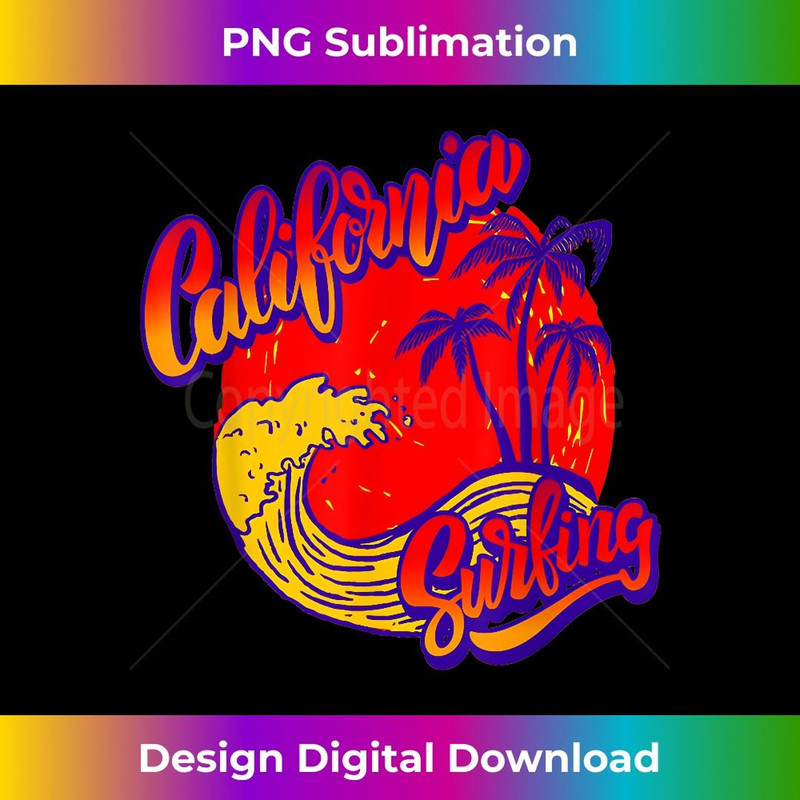 California Retro Surf T Vintage Surfer Surfboard - Creative Sublimation PNG Download