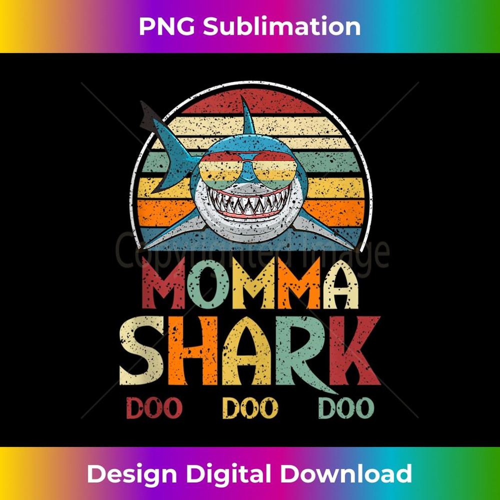 Retro Vintage Momma Shark Mom 2 - Stylish Sublimation Digital Download