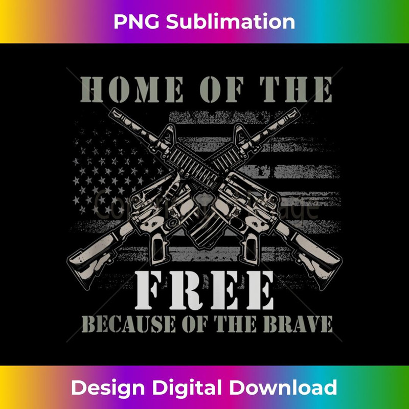 Mens Home Of The Free Because Of The Brave Patriotic US Soldier 1 - Elegant Sublimation PNG Download