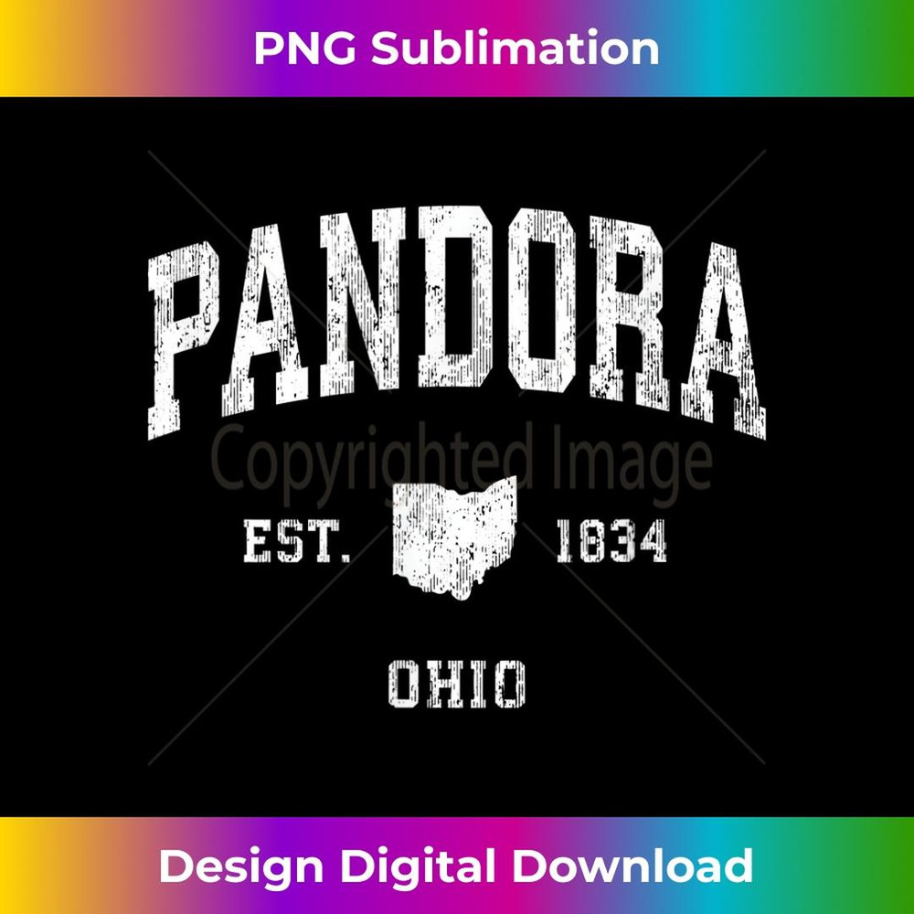 Pandora Ohio OH Vintage Athletic Sports Design 2 - Aesthetic Sublimation Digital File