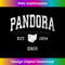 Pandora Ohio OH Vintage Athletic Sports Design 2 - Aesthetic Sublimation Digital File