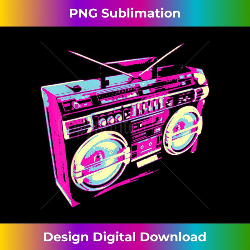 Cool Cassette Boom Stereo Music Player Box Design - Elegant Sublimation PNG Download