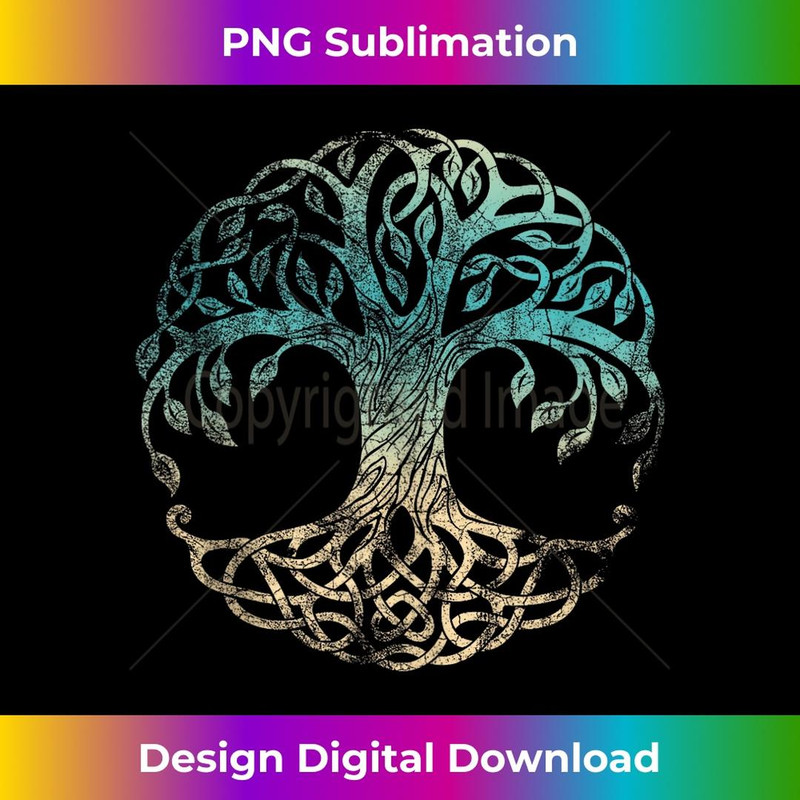 Yggdrasil Tree Of Life, Norse Viking Symbol Worn Color 3 - Instant Sublimation Digital Download