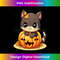 Fall Autumn season lazy Halloween costume kawaii pumpkin cat - Unique Sublimation PNG Download