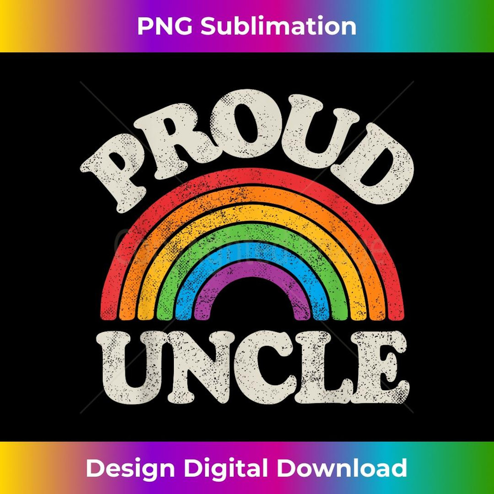 LGBTQ Proud Uncle Gay Pride LGBT Ally Family Rainbow Flag 1 - Sublimation-Ready PNG File