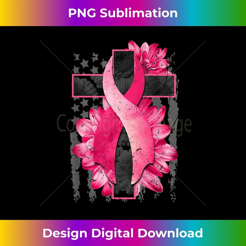 Ph America Flag Christian Cross Ribbon Breast Cancer - Digital Sublimation Download File
