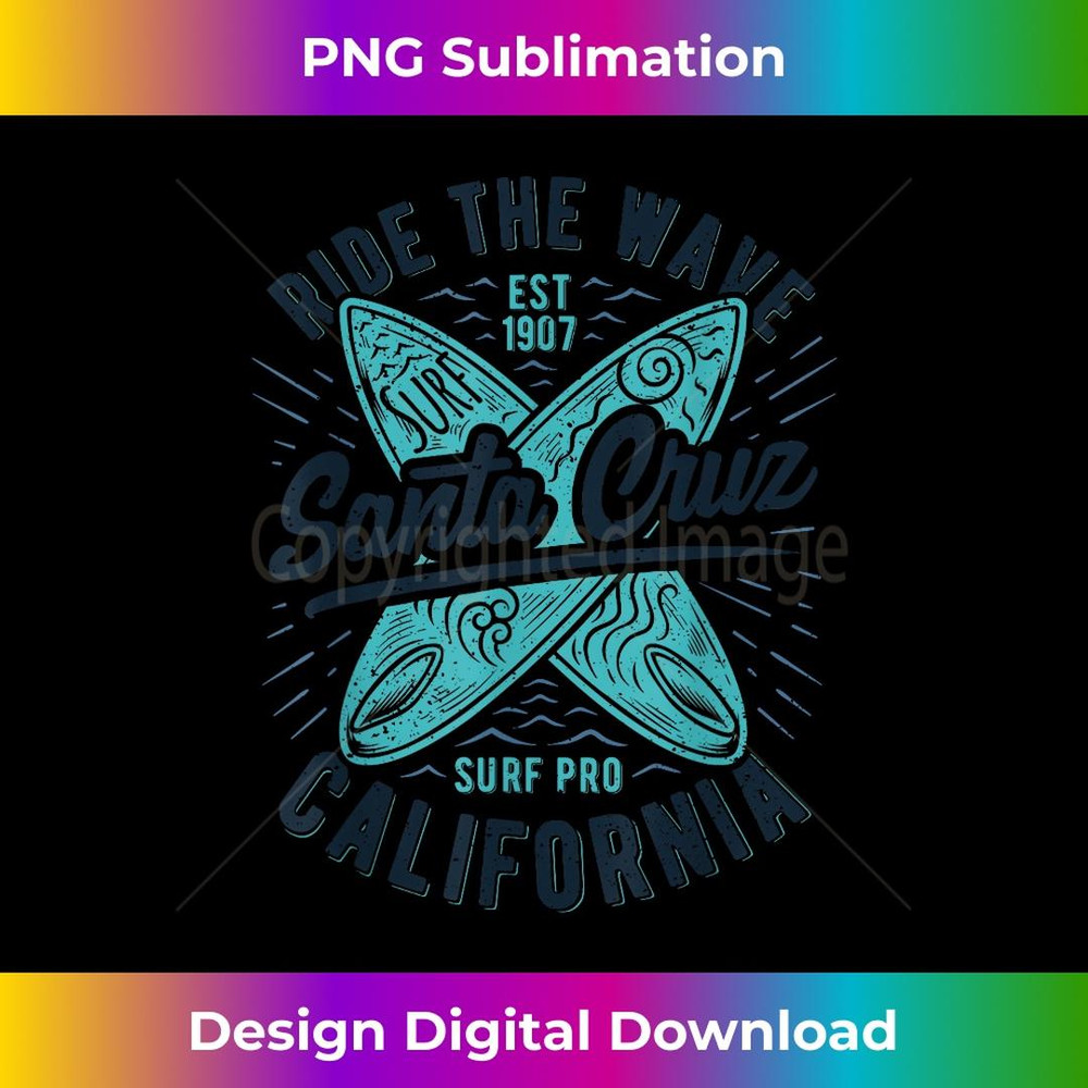 Santa Cruz Ride The Wave Summer Surf Surfer Girl 1 - PNG Transparent Digital Download File for Sublimation