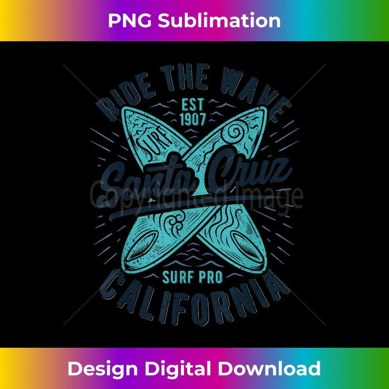 Santa Cruz Ride The Wave Summer Surf Surfer Girl 1 - PNG Transparent Digital Download File for Sublimation