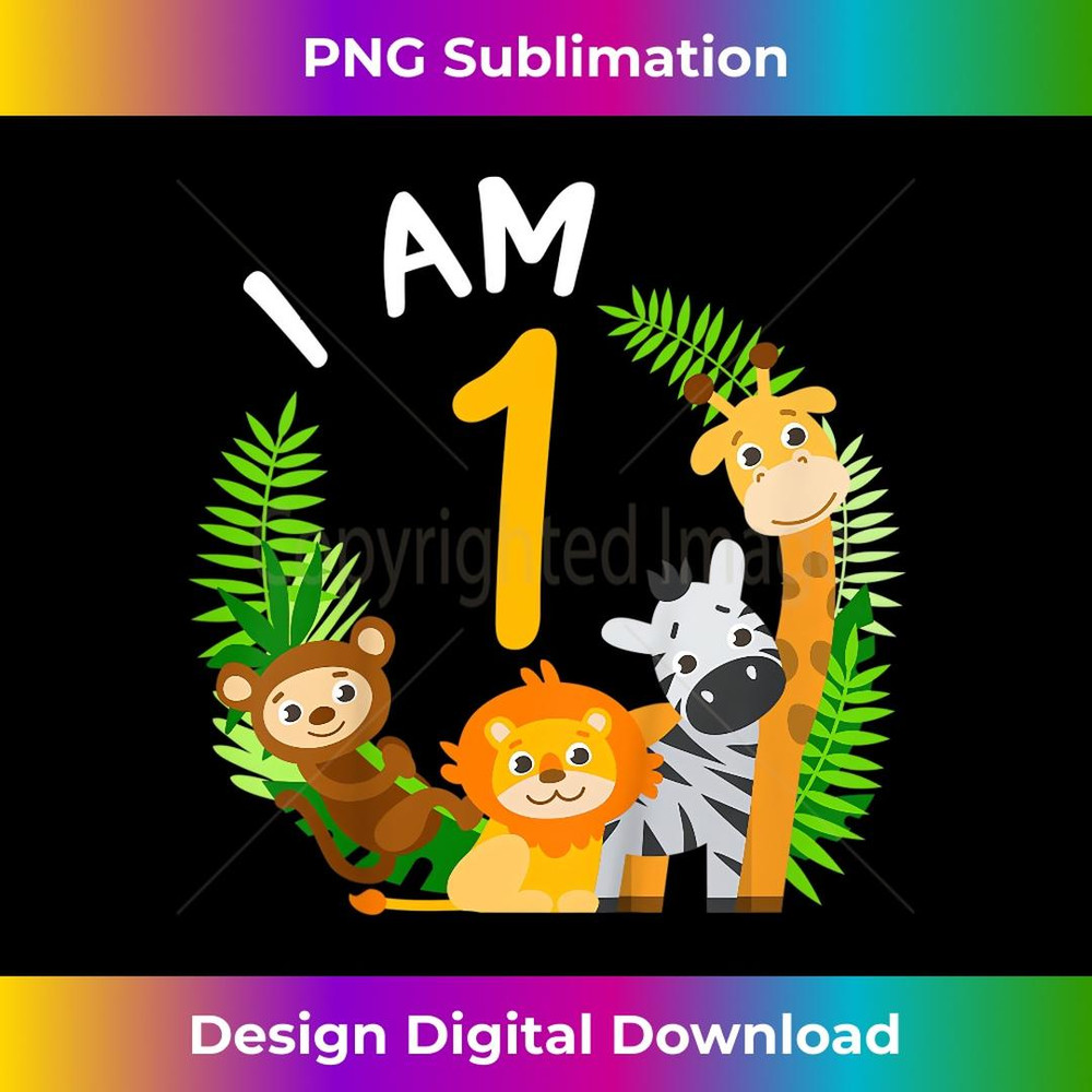 1st birthday children's birthday first birthday jungle - Retro PNG Sublimation Digital Download