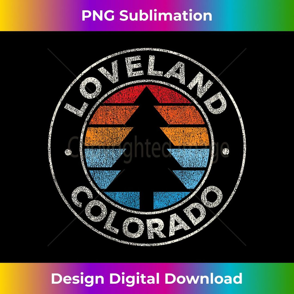 Loveland Colorado CO Vintage Graphic Retro 70s 1 - Elegant Sublimation PNG Download
