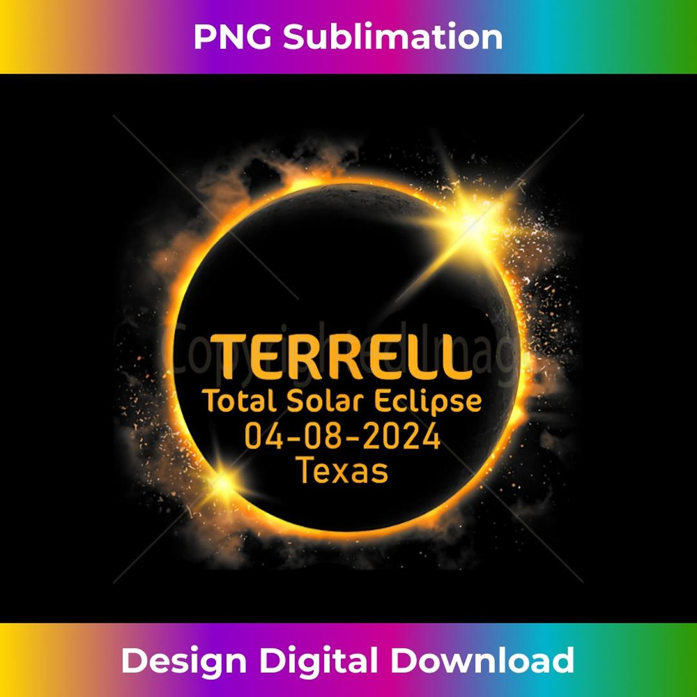 Terrell Total Solar Eclipse April 8 2024 Texas Eclipse 3 - PNG Transparent Sublimation File