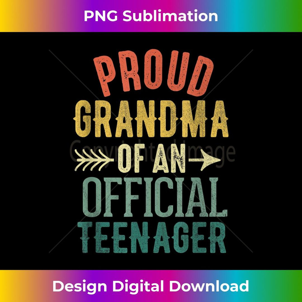 Proud Grandma of Official nager Birthday 13th Birthday 2 - Retro PNG Sublimation Digital Download