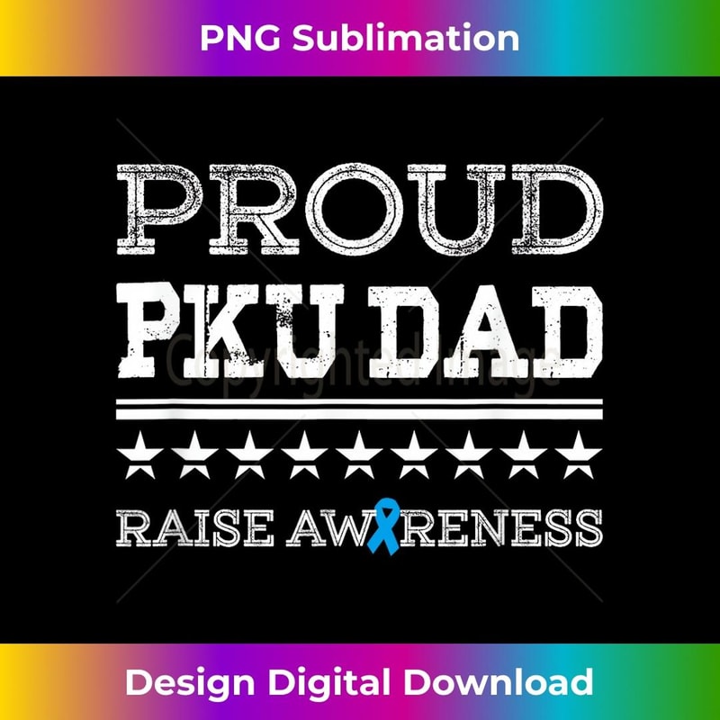 PKU Awareness Proud Dad Stars & Stripes T for Men 1 - Retro PNG Sublimation Digital Download