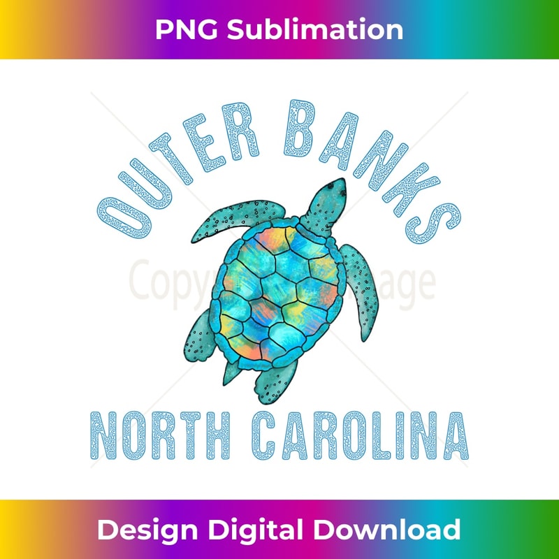 Outer Banks, NC Beach Design Sea Turtle Illustration 1 - Special Edition Sublimation PNG File