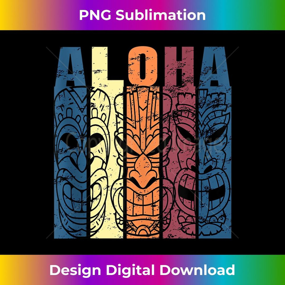 Aloha Hawaii Theme Vacation Vintage Tiki Three - Sublimation-Ready PNG File