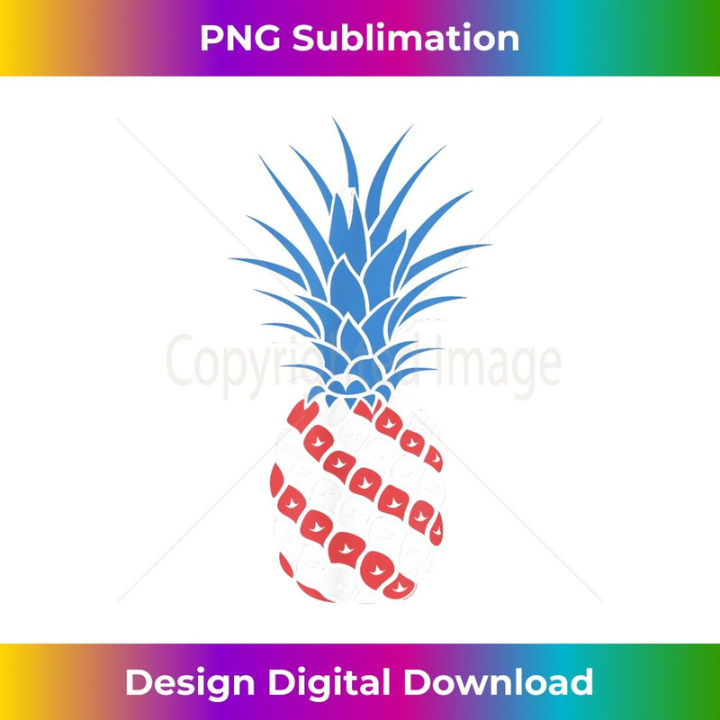 Patriotic Red White Blue Pineapple USA American 4th of July - Decorative Sublimation PNG File