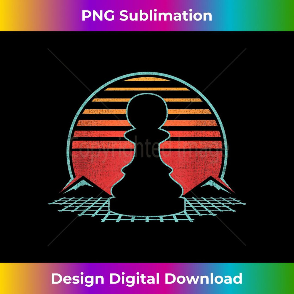 Pawn Chess Piece Retro Vintage 80s Style  2 - Premium PNG Sublimation File