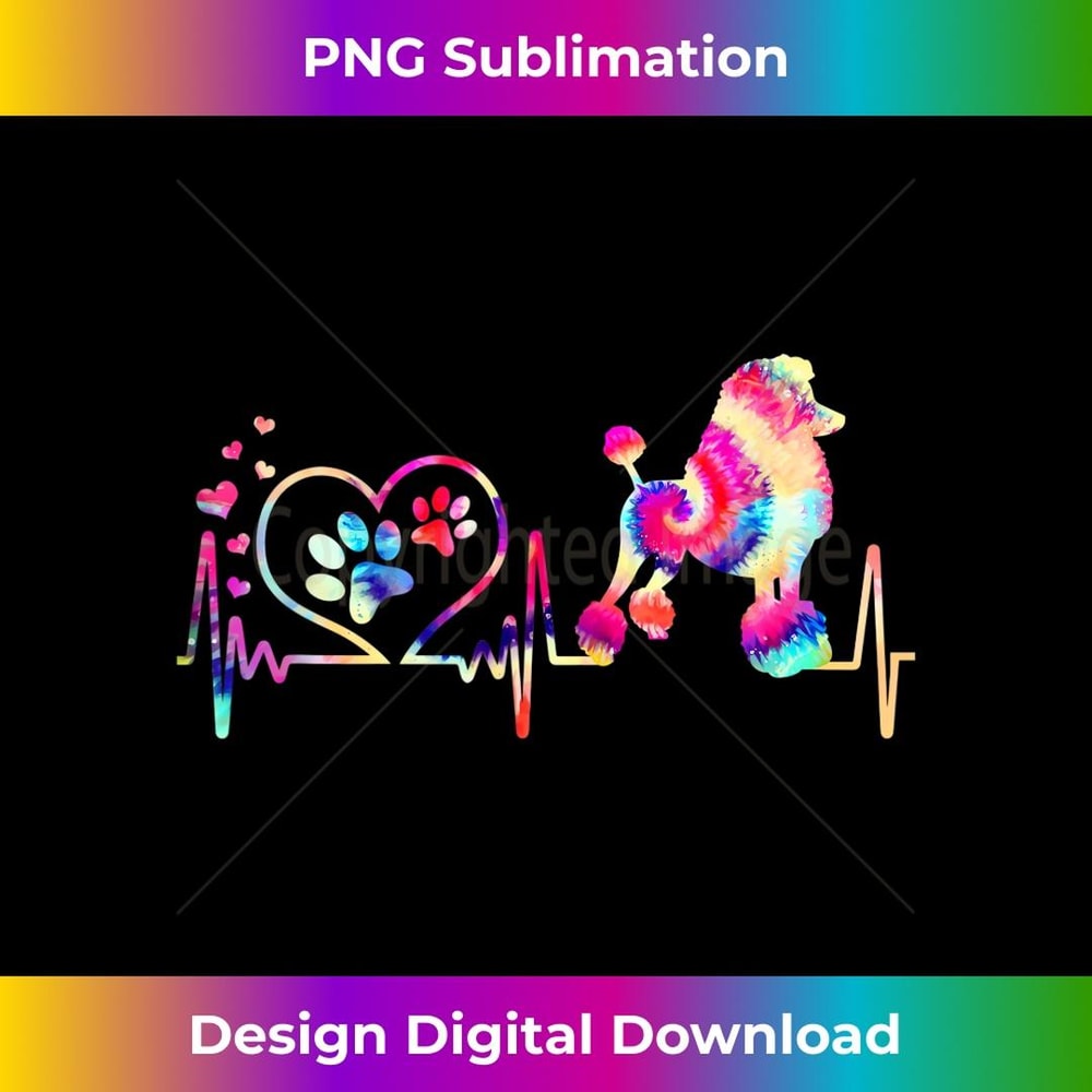 Poodle Dog Tie Dye Heart Beat Puppy Dog Lover 2 - Premium Sublimation Digital Download