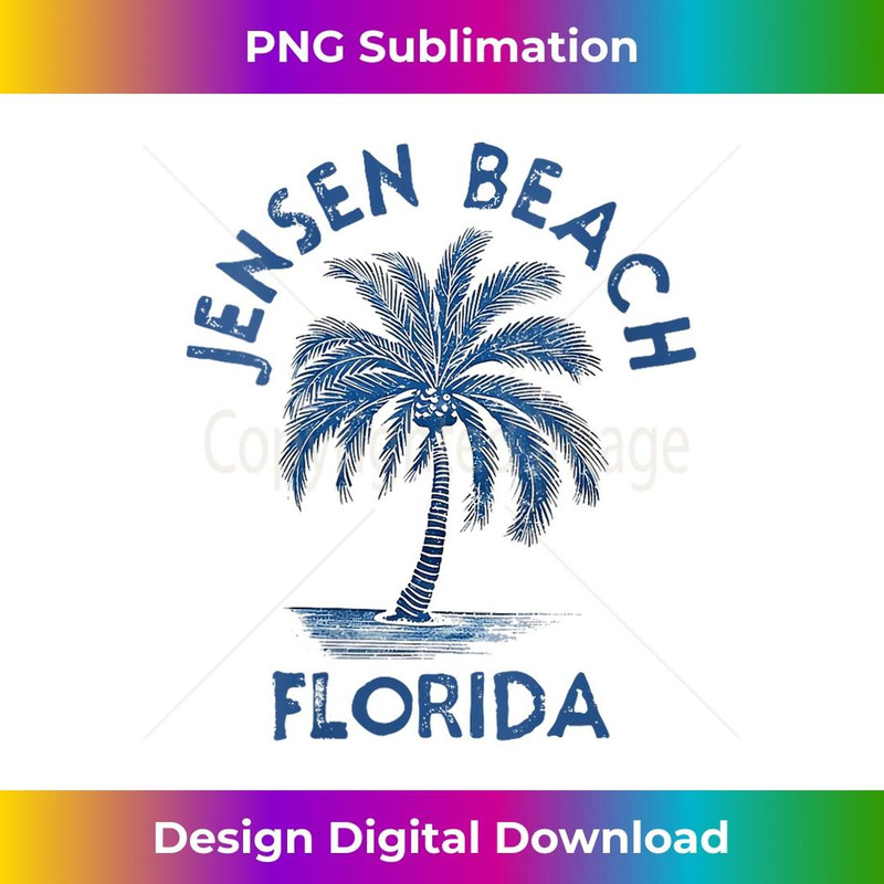 Vintage Jensen Beach Florida Palm Tree FL Retro  1 - PNG Transparent Digital Download File for Sublimation