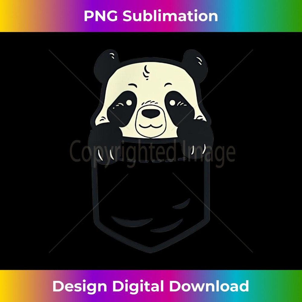 Pocket Panda Cute Baby Bear Face Animal Lover  2 - Premium PNG Sublimation File