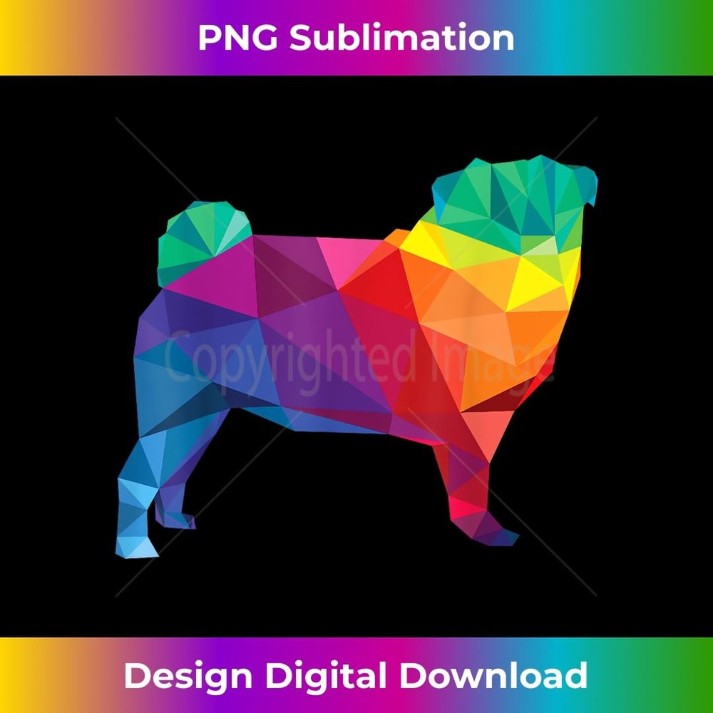Pug Gay Pride LGBT Rainbow Flag T Dog Lovers LGBTQ 2 - Retro PNG Sublimation Digital Download