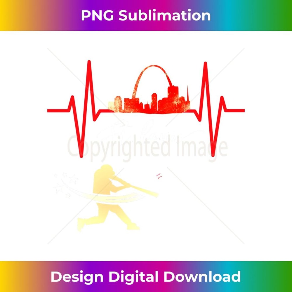 Saint Louis Red Cardinal Dress Heartbeat Baseball Player 2 - Sublimation-Ready PNG File