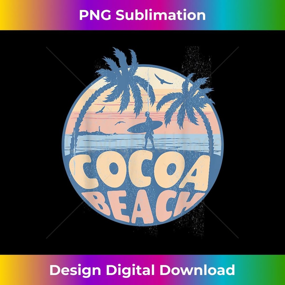 Cocoa Florida Beach Surf Summer Vacation Vintage - High-Resolution PNG Sublimation File
