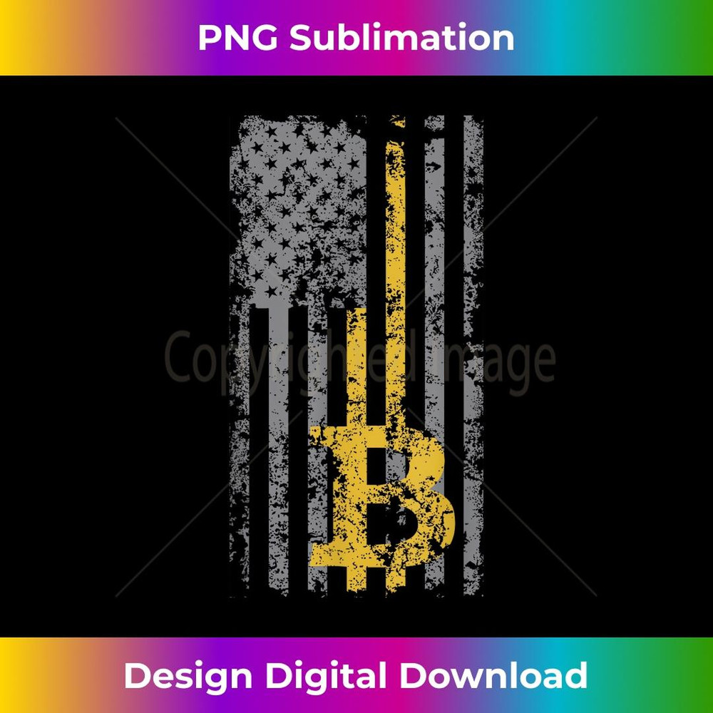 Bitcoin USA Flag Distressed Digital Currency Lover - High-Resolution PNG Sublimation File