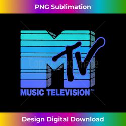 mademark x mtv - hand drawn blue vapor wave sun stripes vintage mtv logo