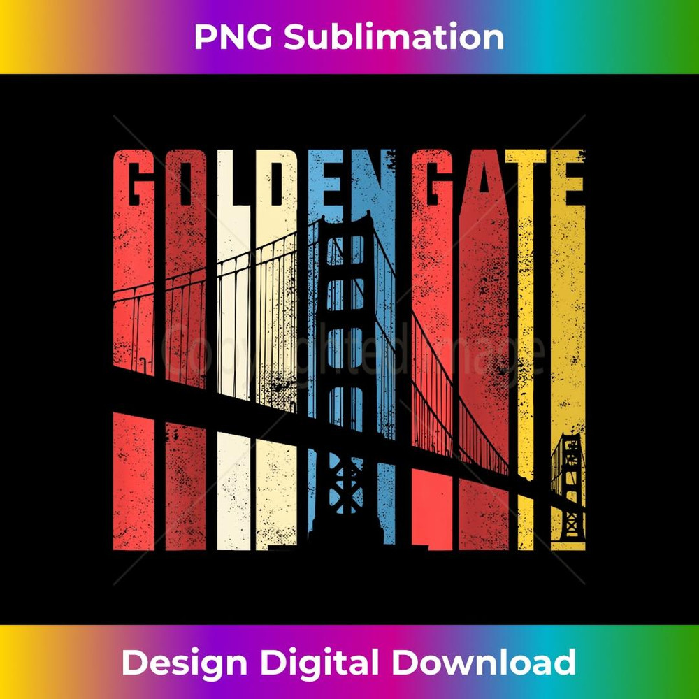 Retro Golden Gate Bridge San Francisco California Souvenir - Professional Sublimation Digital Download