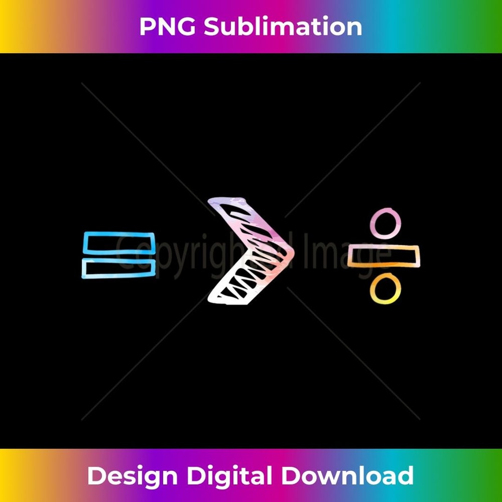 s Equality is Greater Than Division Symbols Rainbow Math 2 - Instant Sublimation Digital Download