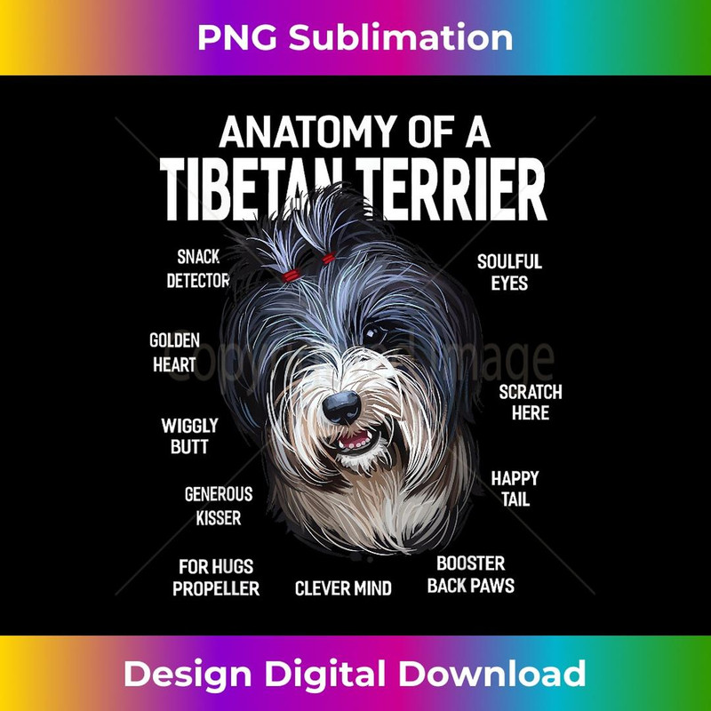 Dogs 365 Anatomy of a Tibetan Terrier Dog Funny - Creative Sublimation PNG Download