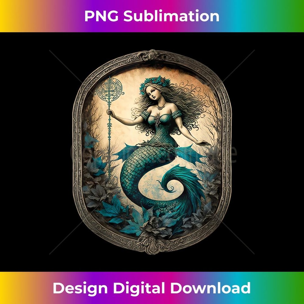 Gothic Mermaid Dark Mystical Fantasy Grunge Fairycore - Sublimation-Ready PNG File