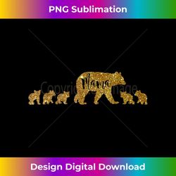 mama bear with 5 five cubs in gold mom mother 1 - elegant sublimation png download