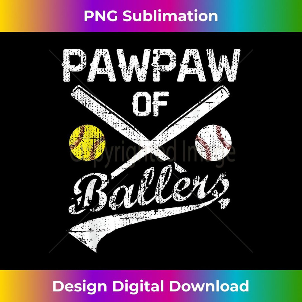 Pawpaw of Ballers Funny Baseball Softball From Grandson 2 - Instant PNG Sublimation Download
