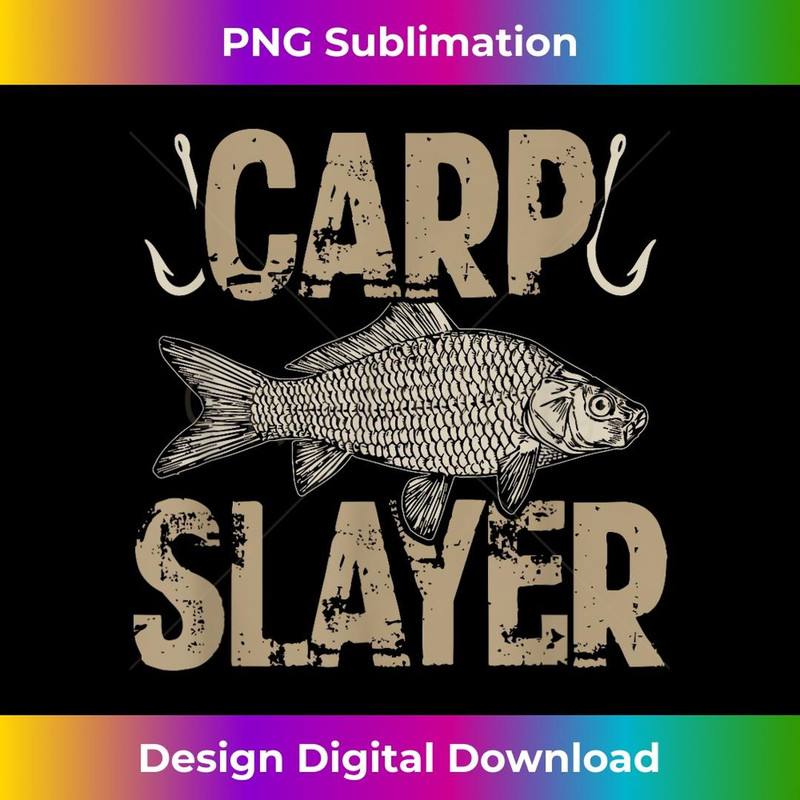 Carp Slayer Funny Carp Fishing Design - Vintage Sublimation PNG Download