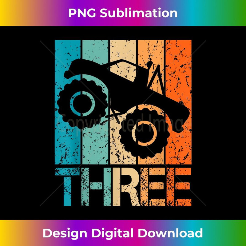 3rd Monster Truck Birthday 3 Year Old 3yr Boys Birthday - Modern Sublimation PNG File