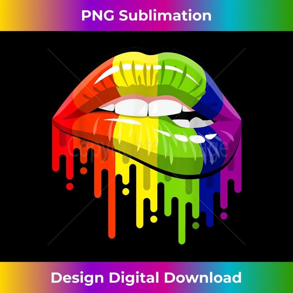 LGBT Rainbow Lips Pride - Gay, Homosexual, Lesbian 1 - High-Quality PNG Sublimation Download