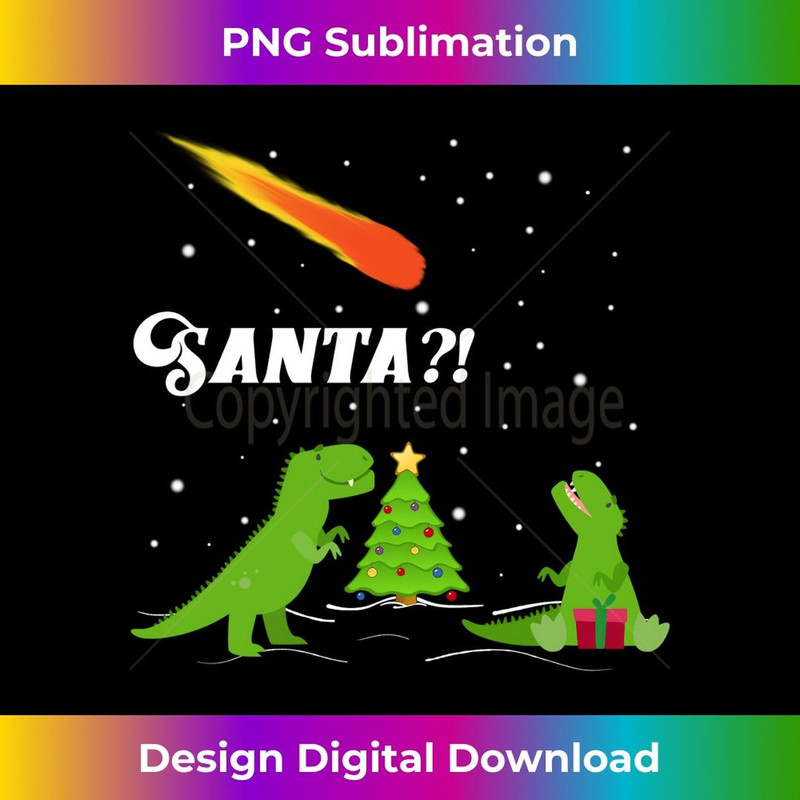 SANTA! Dinosaur Extinction Asteroid Christmas - Unique Sublimation PNG Download