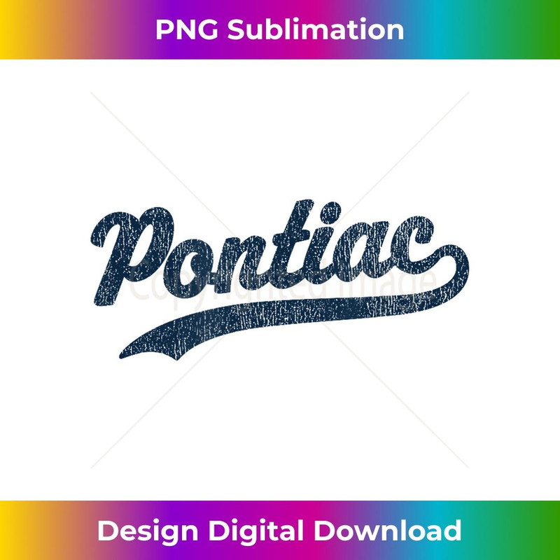 Pontiac Michigan MI Vintage Sports Graphic 2 - Unique Sublimation PNG Download