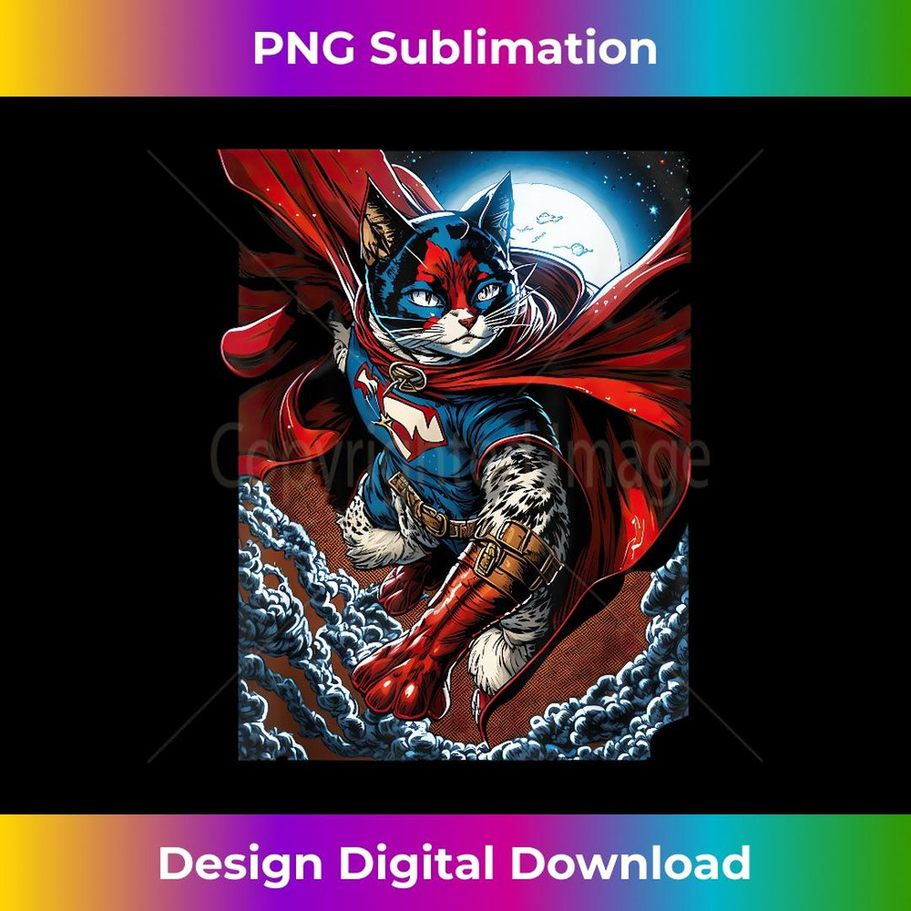 Super Power Superhero Snowshoe Cat 2 - Modern Sublimation PNG File