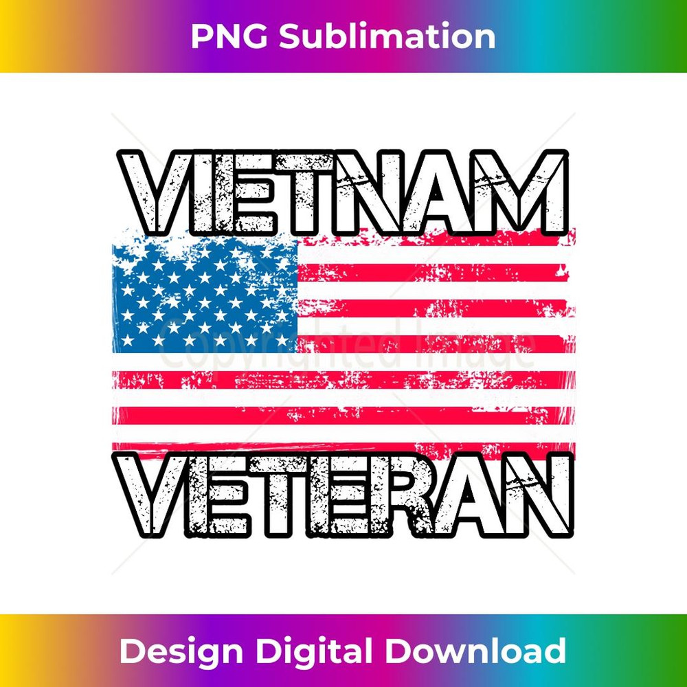 Vietnam Veteran - Vintage US Flag - Military Vet 3 - PNG Sublimation Digital Download