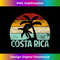 Costa Rica Beach Sunset Palm Tree Retro Vacation Costa Rica - PNG Transparent Sublimation Design