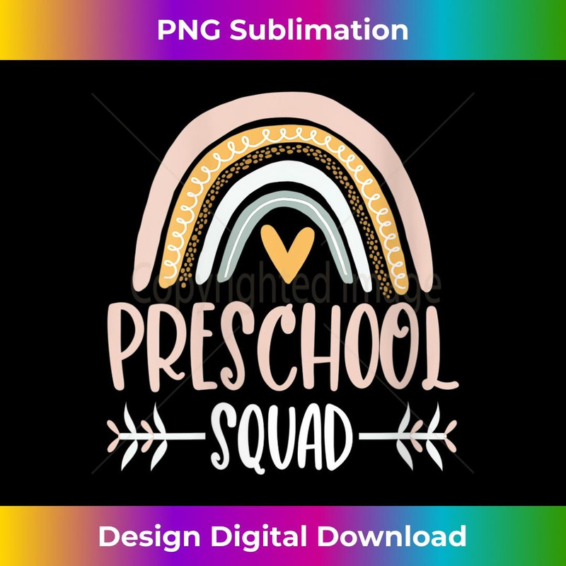 s Cute Preschool Squad Boho Rainbow Back to School Teachers  1 - Signature Sublimation PNG File