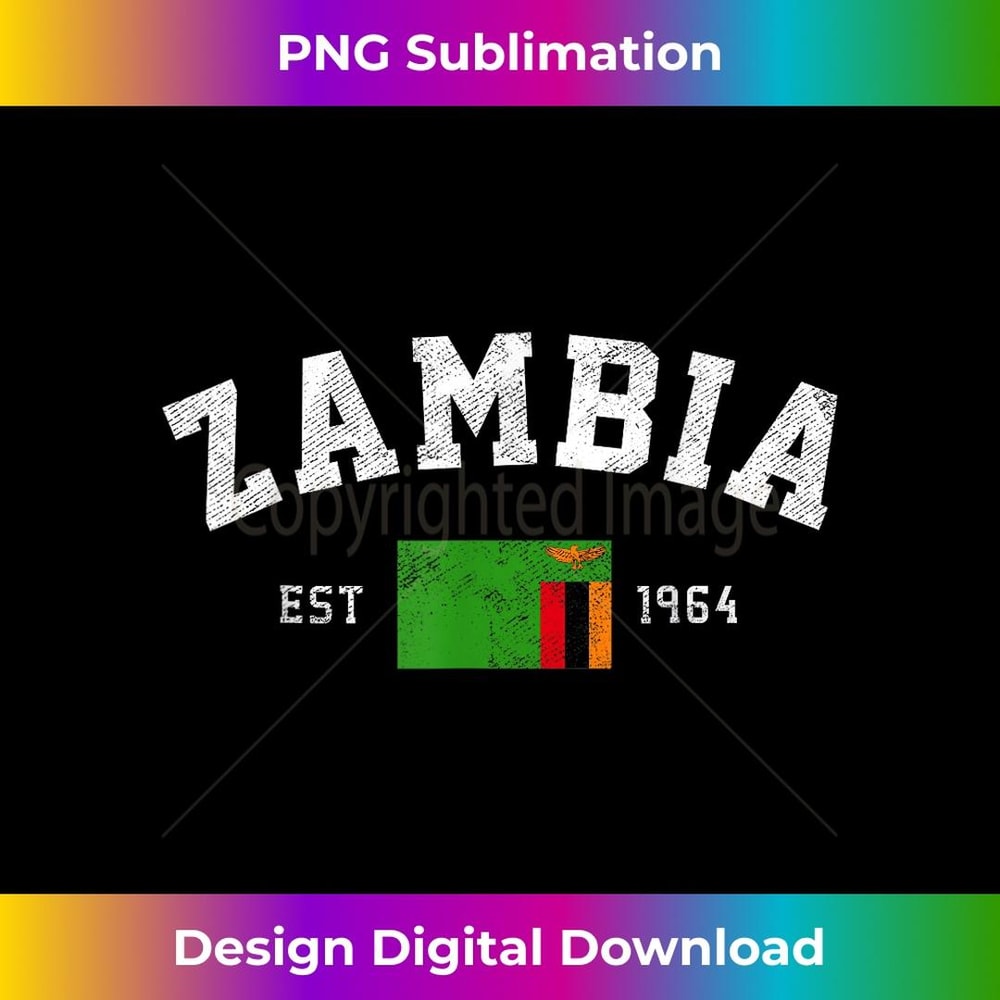 Zambia Est. 1964 Zambian Flag Independence Day 3 - Unique Sublimation PNG Download