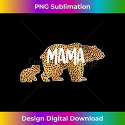 mama bear cheetah leopard print with 1 cub mom mothers 1 - retro png sublimation digital download