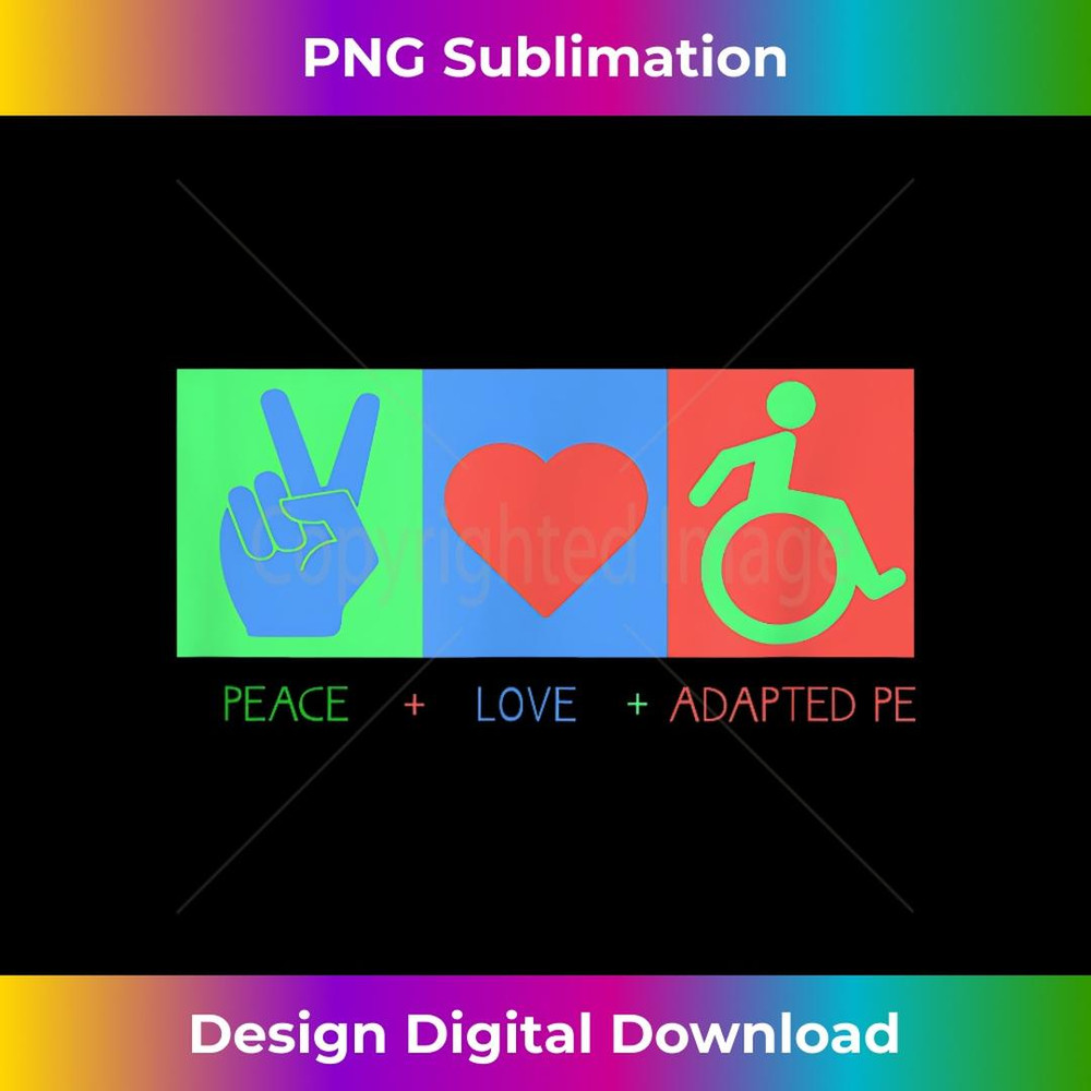 APE TEACHER GIFT Peace Love Adapted PE - Unique Sublimation PNG Download